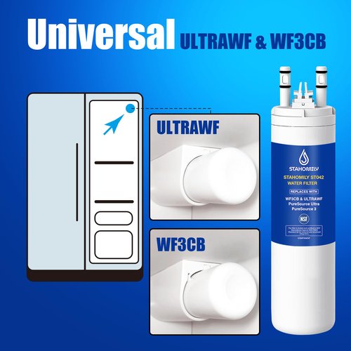ULTRAWF WF3CB Water Filter Replacement - Compatible with Frigidaire PureSource Ultra, PureSource 3, STAHOMILY Water Filter Replacement for ULTRAWF 46999, Kenmore 9999, WF425, Height 9 Inches (2 Pack)