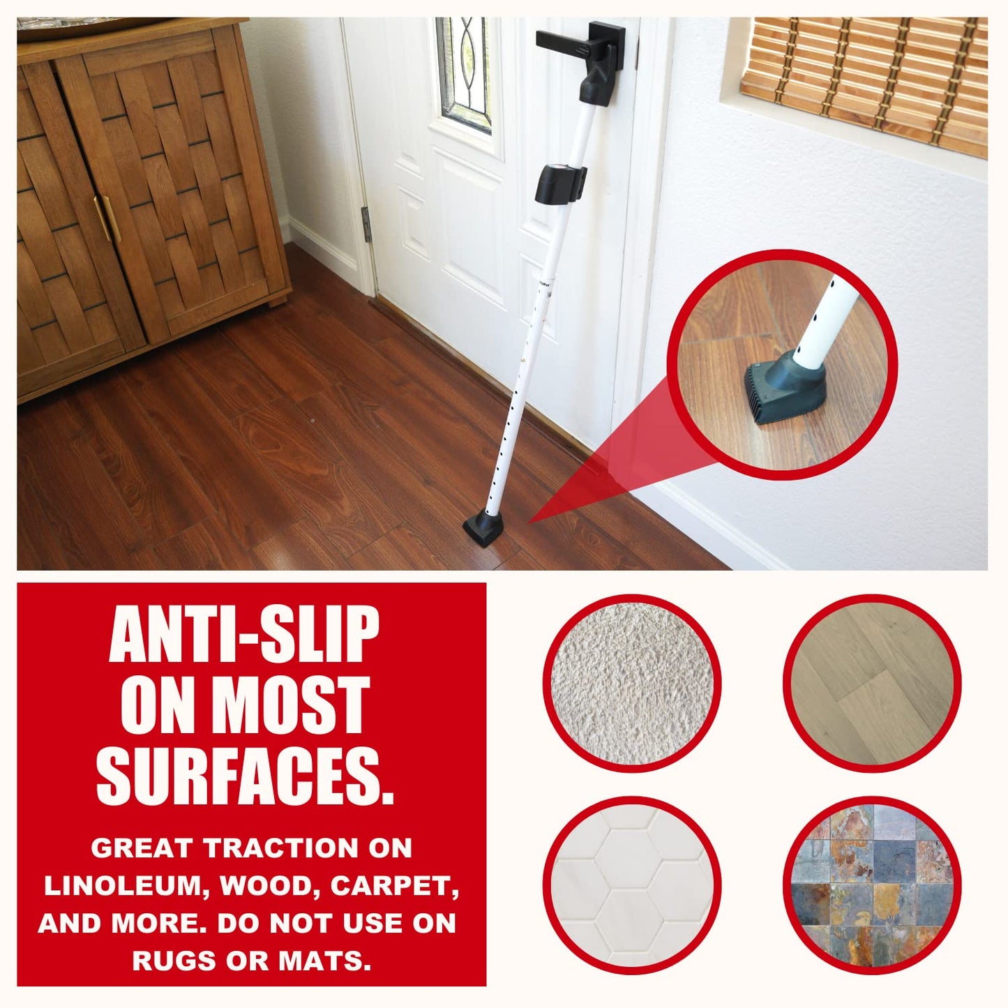 Securityman Door Security Bar with Alarm | Sliding Door Security | Door Stopper (120 dB Extra Loud Alarm) Enjoy Peace of Mind with Durable, Heavy Duty Door Jammer Door Stop Alarm Stick Inside