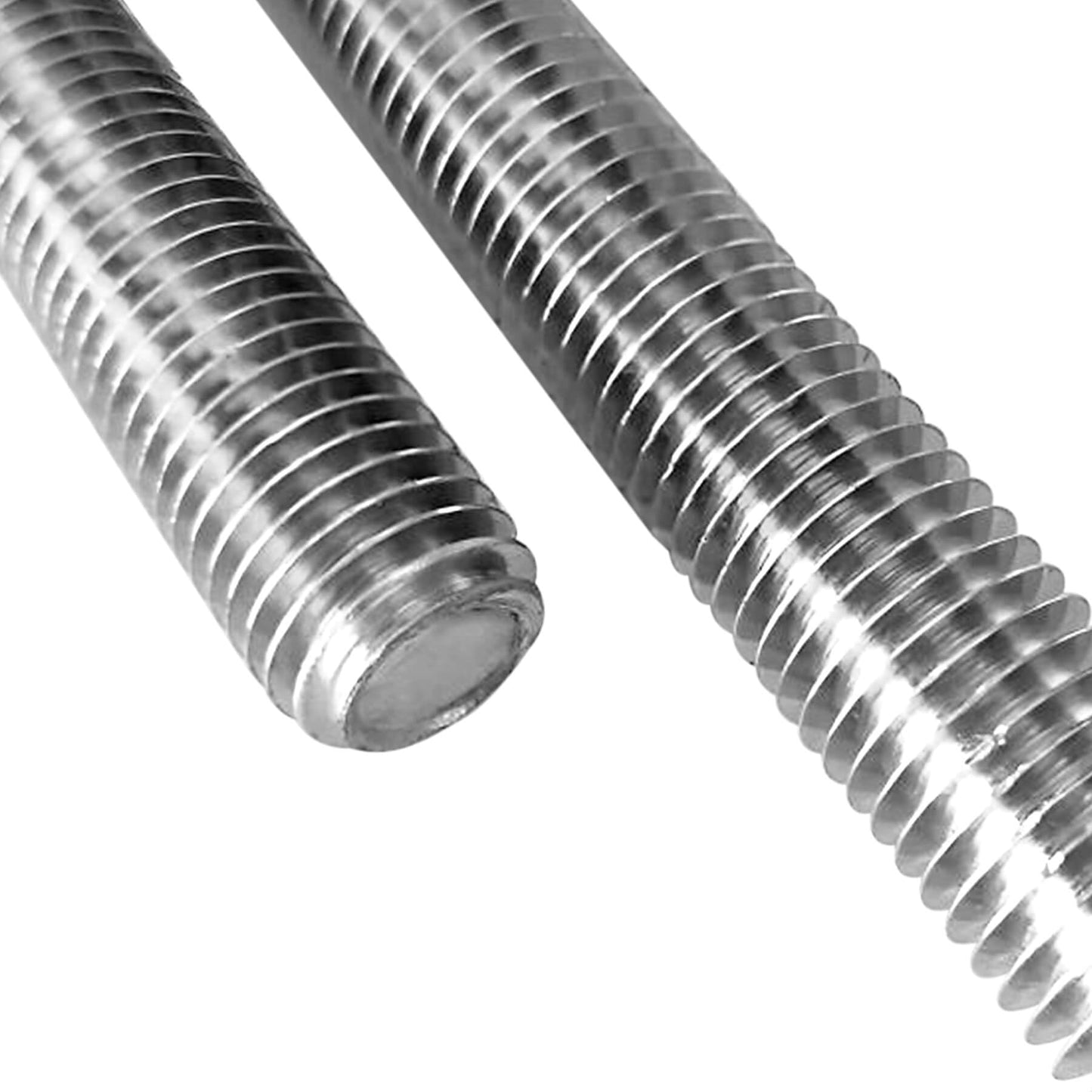 Qlvily 2 Packs 304 Stainless Steel 3/8"-16 Thread Fully Threaded Rods, 12" Length, Right Hand Threads