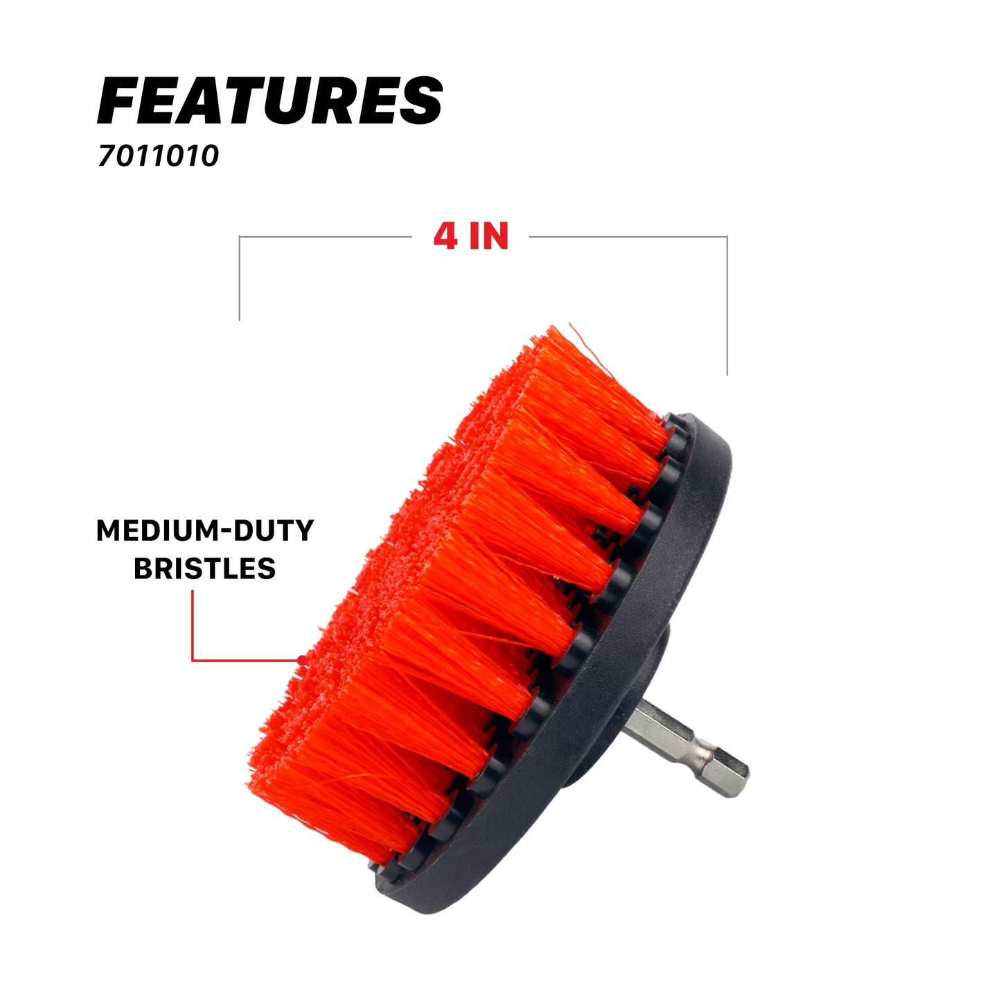 Maxshine 4” Universal M8 Medium-Duty Drill Brush – Upholstery & Carpet Scrubber Attachment for Car Detailing, Fabric, Seats, Floor Mats & Home Cleaning – Removes Stains, Grime, Spots & Buildup