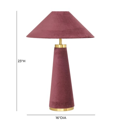 Tov Furniture Graham Burgundy Velvet Table Lamp