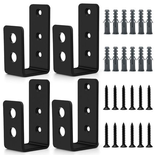 Catcan 2x4 Door Barricade Brackets, 4 Pack Heavy Duty Door Barricade Security Bar Brackets Thickening Reinforcement U Bracket for Home, Garage, Gate, Barn, Shed