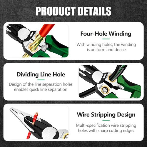 8-in-1 Wire Stripper with Voltage Tester - Multi-Function Electrician Tool for Cutting, Stripping, Crimping & Testing Wires (1)