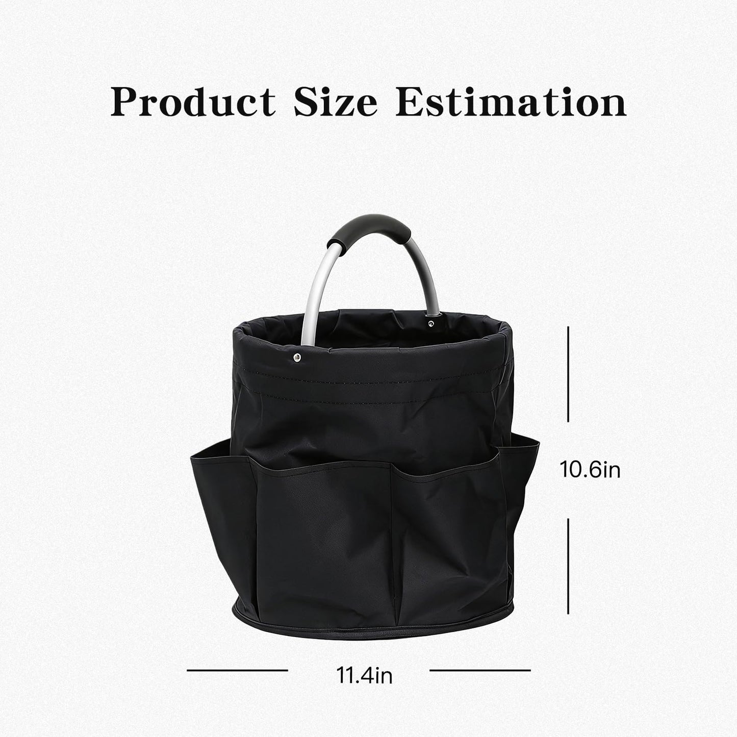 Tool Bucket Organizer 2-Pack, 17L Foldable Cleaner Caddy with 6 Pockets，Handle for Garden、Family and Bathroom, Can Also be Used as a Beach Basket or Shopping Basket，Black+Navy Blue