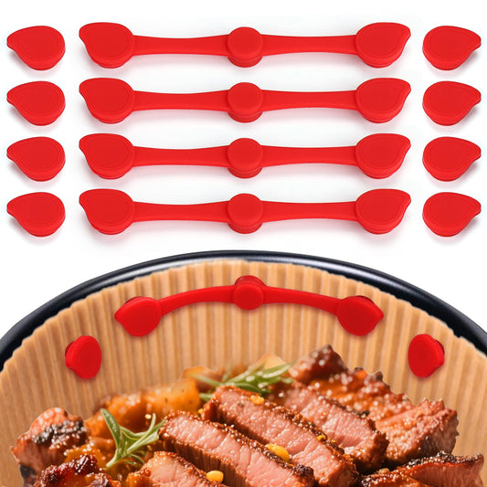 Air Fryer Magnets Silicone Buckle for Parchment Paper Liners, High-Temp Resistant Air Fryer Accessories, Lock Paper from Heating Element or Covering Food, Prevent Burning & Uneven Cooking (12)