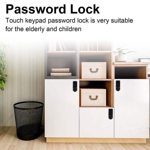 Code Security Lock Touch,VDHU Electronic Cabinet Deadbolt Lock,Digital Keypad Password Keyless Entry Key Access for Doors Coded Locker for Furniture,Hotel, Company, Factory (L=30)