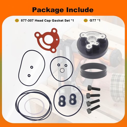 Phyxlyn NR83A Head Cap Gasket Set 877-307 G77 Compatible With Hitachi NR83A NR83A2 NR83A2(S) Framing Nailer Replacement Parts