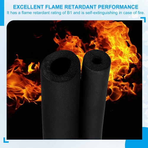 PATIKIL 1/2" (13mm) ID x 3Ft x 0.35" Pipe Insulation Foam Tube, Pipe Cover Wrap Roll Bar Tubing for Handle Grip HVAC Air Conditioner Units, Black