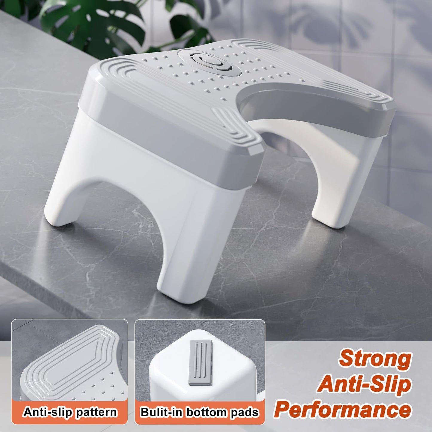 Squatting Toilet Stool for Adults, 7 Inch Poop Stool Squat Adult, Non-Slip Potty Stool for Pooping, Portable Toilet Step Foot Rest for Bathroom