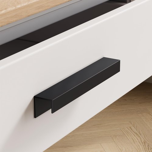 Peaha 10 Pack Self Adhesive Cabinet pulls 3 inch Black Finger Handles for Cabinet Stick on Finger Pull Edge Pull for cabinets Drawer