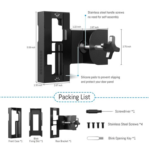 Anti Theft Ring Doorbell Mount - Renter Friendly Ring Doorbell Holder for Apartment Door - All Metal Ring Door Bracket Blink Doorbell Mount No Drill