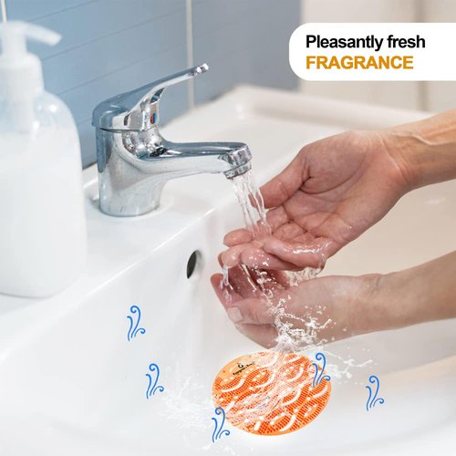 Urinal Screen Deodorizer (50Pack) Anti Splash Long Lasting Fragrance Urinal Cakes Eliminate odours Keeps Bathroom fresh- For Public and Private restrooms-Multiple Use-Orange Citrus