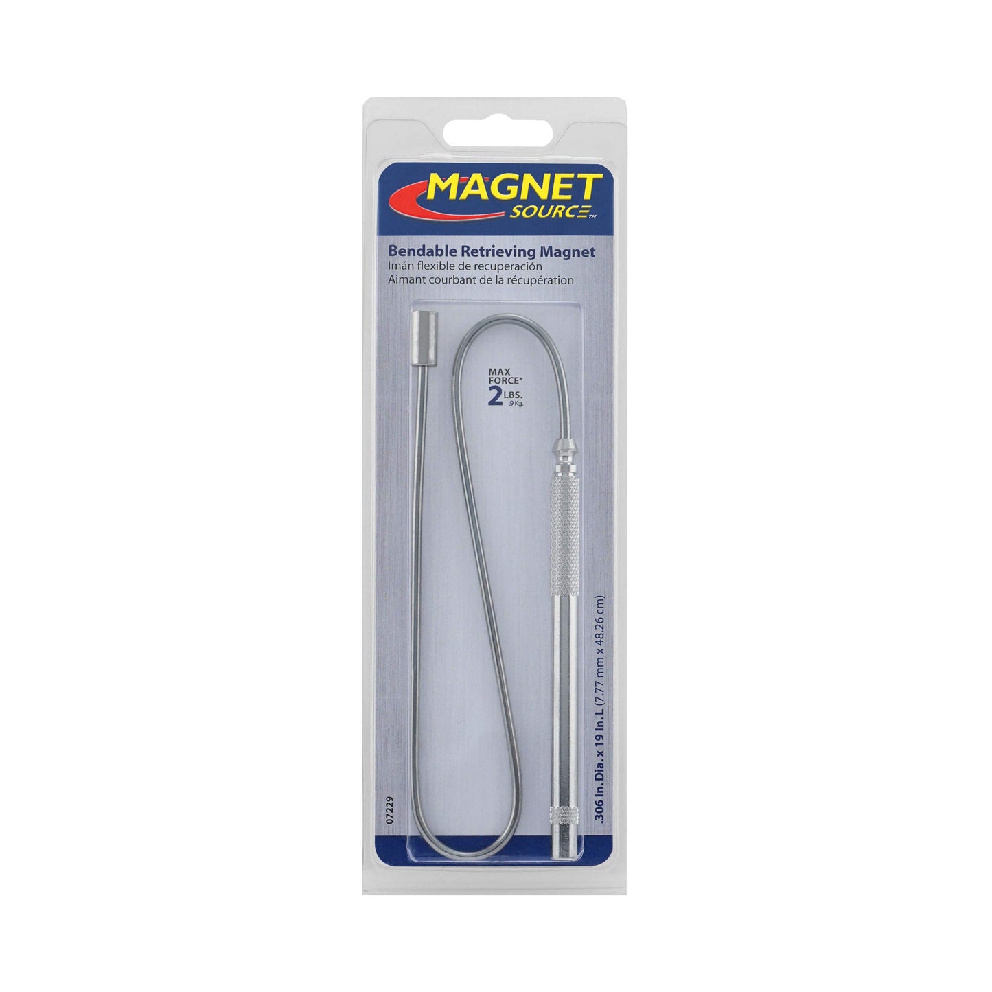 Master Magnetics Bend-It Bendable Magnetic Pick-Up Tool - Strong Retrieving Magnet for Screws, Nails, and Small Hand Tools - Ideal for Mechanics and Plumbers - 2 lb Hold - 19” L