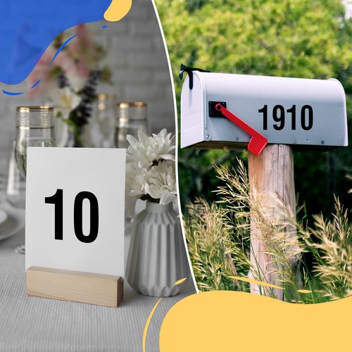 8 Sheets Mailbox Number stickers, 4 Inch Vinyl Self Adhesive Waterproof Number Stickers Large Black Reflective Address Numbers Decals for Outside Mailbox Door Signs Trucks Cars Home Business