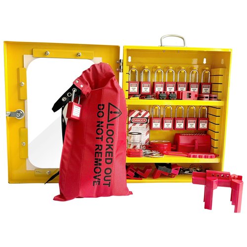 BULANGD Lockout Tagout Station Loto Kit 138 Pieces, Safety Padlocks, Lockout Hasp, Lock Out Tags, Circuit Breaker Lock, Cable Lock, Plug Lock Lockout Tagout Cabinet