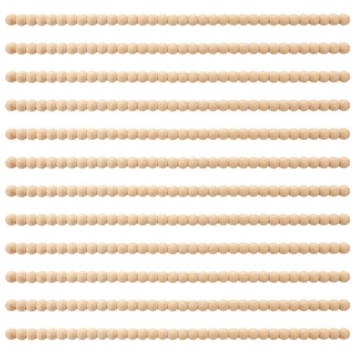 Nuanchu 12 Pcs Decorative Beaded Wood Trim Half Wooden Beads Trim Molding 15. 75 Inch Unfinished 3D Decorative Bead Pearl Wood Molding Cute DIY for Home Wall Cabinet Shelf Window Door (14 mm)