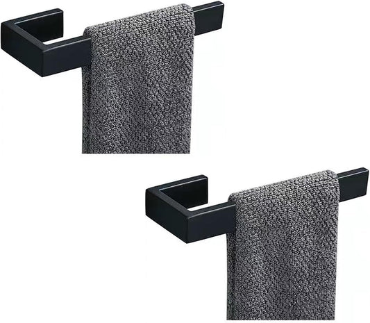 Hand Towel Holder, Towel Ring - Thicken SUS 304 Stainless Steel Towel Holder for Bathroom Wall, 8" Rectangular Modern Design Hand Towel Bar, Contemporary Hand Towel Rack - Matte Black
