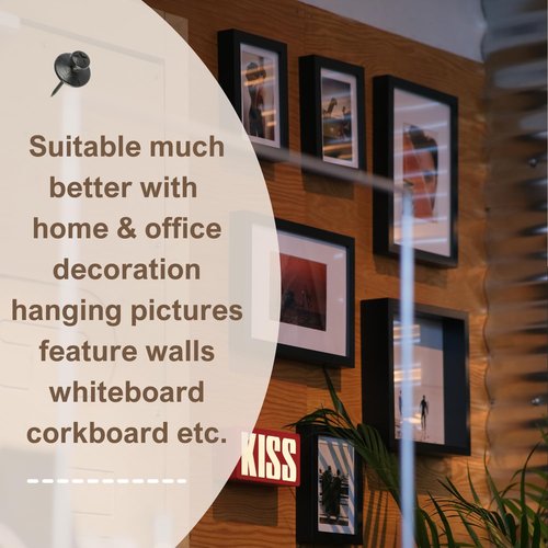 OIAOIW 50pcs black thumb tacks for wall picture hangers heavy duty push pins for wall double headed thumbtacks for hanging metal wall tacks wall pins nails hooks