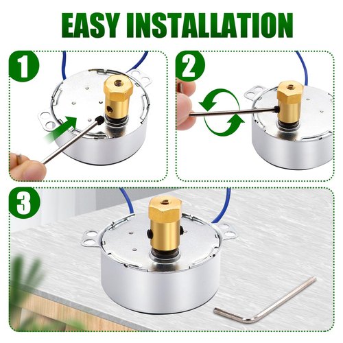 Twidec/Synchronous Turntable Motor Electric Motor 5-6RPM/MIN 50/60Hz 4W CCW/CW AC100~127V Synchron Motor for Cup Turner,Cuptisserie Rotator with 7mm Flexible Coupling TYC-50-5-6R-XLLB1PCS