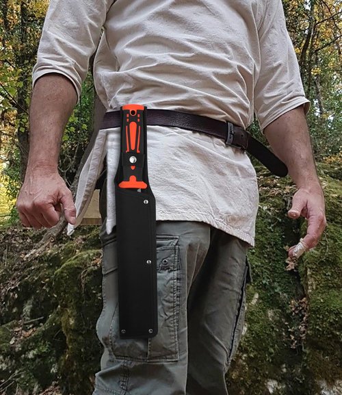 WICING Machete with Saw, 16.5 In Machetes for Bushcraft, Outdoor Hiking, Garden Cutting Trees and Yard Work, Ergonomic No-Slip Handle with Sheath