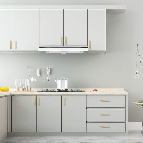 goldenwarm 10Pack 5in Brushed Gold Cabinet Pulls Gold Cabinet Handles Gold Drawer Pulls Modern Cabinet Hardware Handles for Kitchen Cabinets