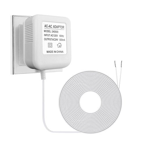 JGXDJJ Doorbell Transformer, 24V Power Adapter with 26.2ft C-Wire, Compatible with Ring, Nest Hello, Wyze, Eufy Video Doorbells