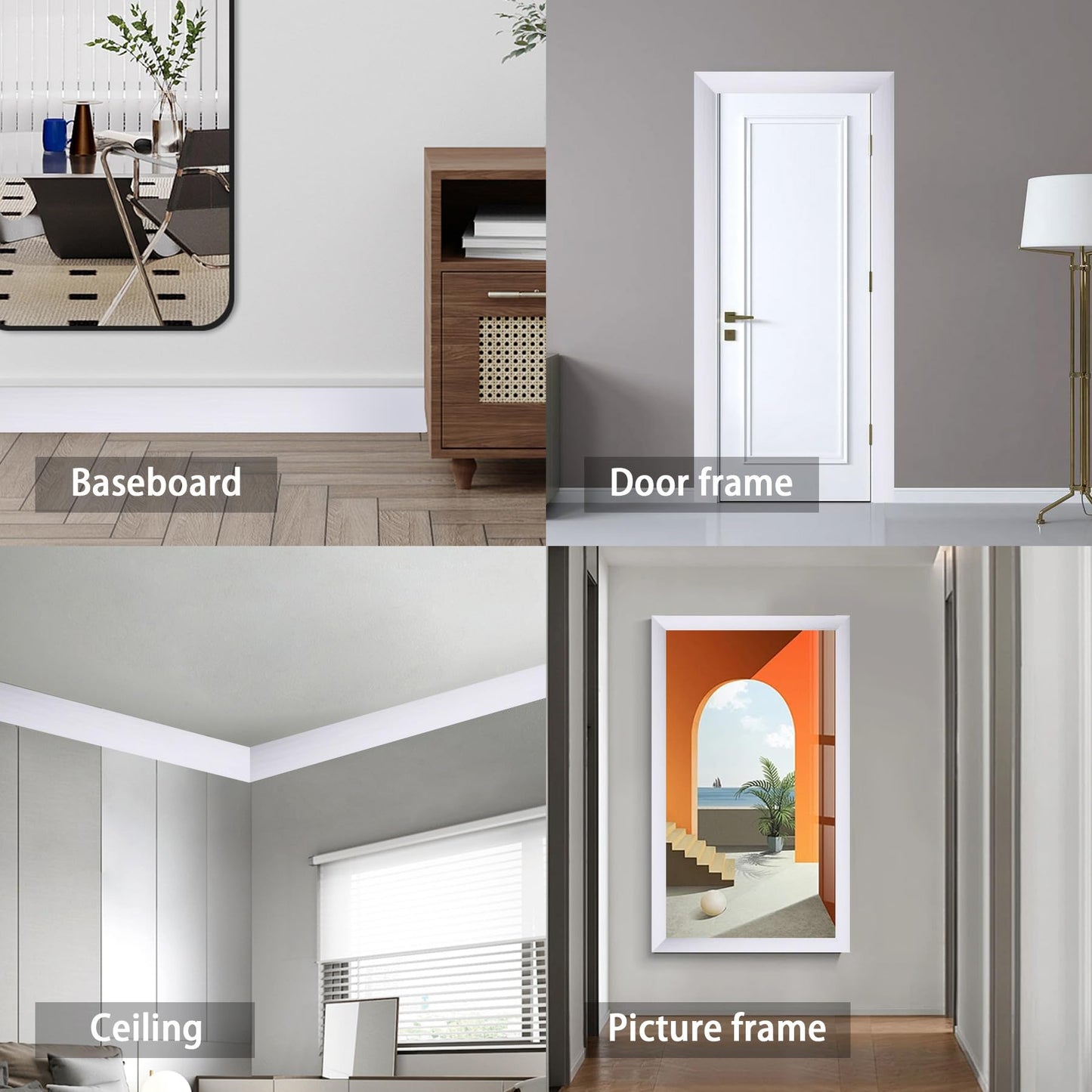 Peel and Stick White Wood Grain Wallpaper Border, Removable PVC Waterproof Wallpaper for Mirror Frame, Kitchen Tiles, Cabinet, and Home Décor (32.8ft x 3.9inch)