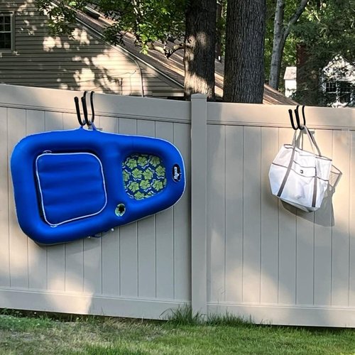 2 Pcs Adjustable Fence Hooks for Pool Equipment- Heavy Duty Poolside Pool Hanger for Pool Poles, Hose, Pool Skimmer,Pool Beach Towels, Pool Brush - No Installation Tools Required