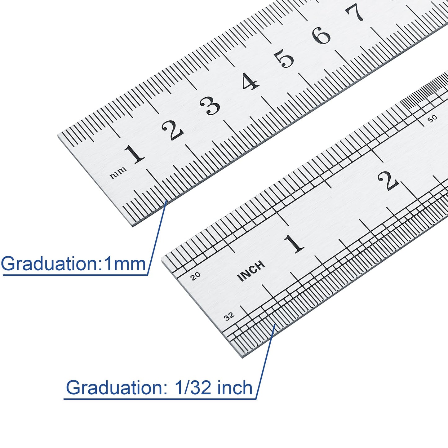 Fisima Large Stainless Steel Ruler Rule Measure Straight Edge 1 Metre Meter 40" 100cm