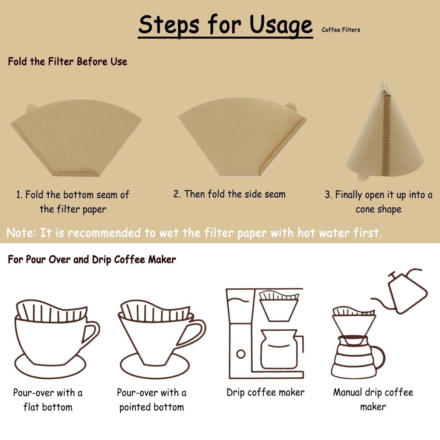 200 Count Coffee Filter #2, 2-6 Cups Coffee Filters Unbleached Natural Disposable Cafe Filters 02 Cone Paper Fits for Ninja, Drip and Pour Over Coffee Maker
