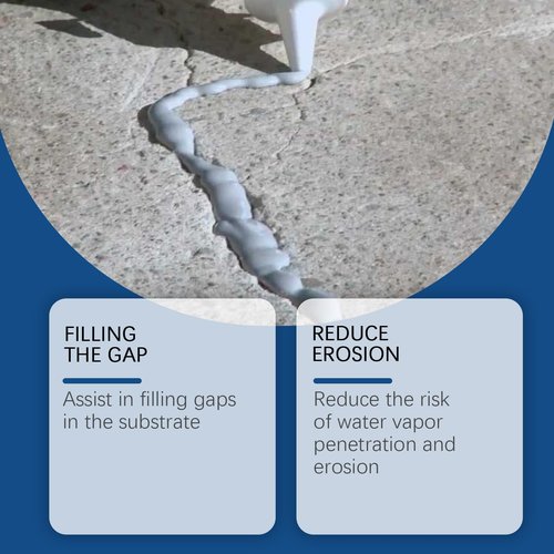 Concrete Caulking Adhesive,Self Leveling Concrete Crack Filler,Self Leveling Sealant,Heavy Duty Crack Filler for Driveway,Quick Drying Sealant for Professionals(Grey/100g)