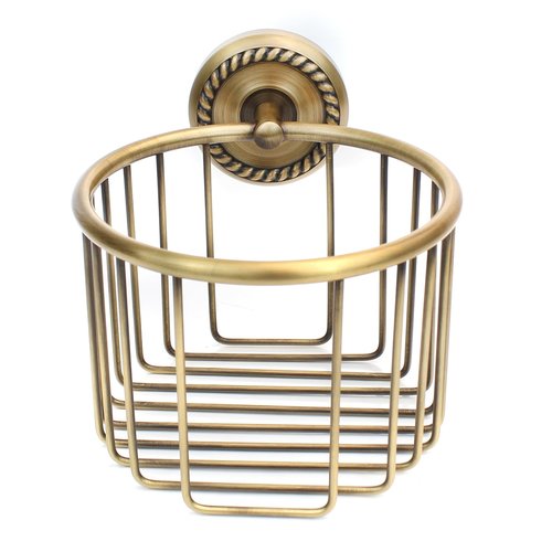 Vintage Toilet Paper Holder Wall Mount,Antique Brass Toilet Paper Holder,Roll Tissue Wire Basket Bathroom