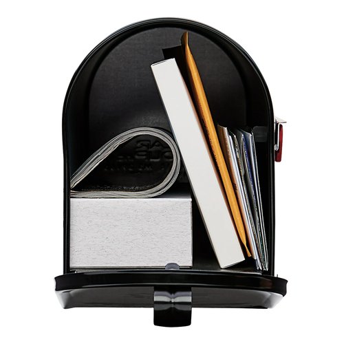 Black Galvanized Steel Medium Post-Mounted Mailbox - Curbside Mailbox