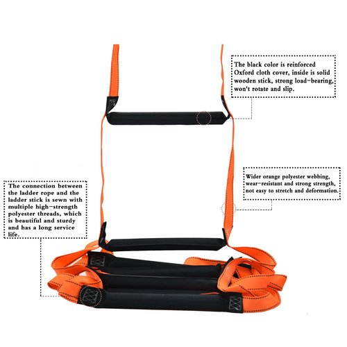 9.8 Feet Fire Escape Ladder, Emergency Fire Ladder for House Residence Reusable Portable Safety Ladders for Windows, Balconies and Sailboats, Kayaks, Etc.