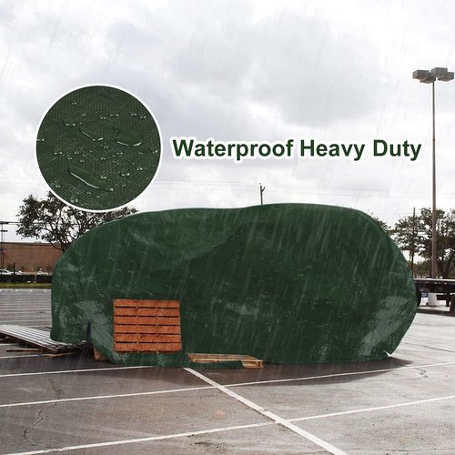 Onarway Poly Tarps Waterproof for Outdoor: Green Tarpaulin 6Mil Thicken 10x10 Ft 2Packs- Anti-UV Waterproof Tarp Cover with Grommets Multipurpose for Boat Pool Roof Camping