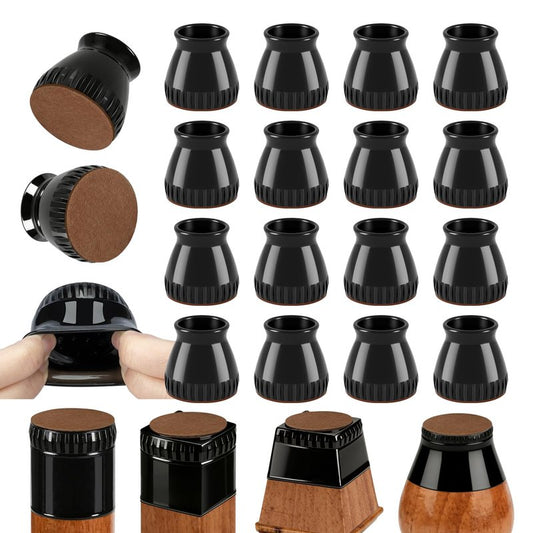 Chair Leg Floor Protectors, 24 Pack Silicone Furniture Pads for Hardwood Floors, Anti-Scratch Furniture Sliders Felt Pads, Noise-Reducing Chair Feet Covers, Table Legs Fit Sizes to(1.3" to 1.97")