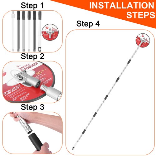 Pole Sander for Drywall, 85 inch Drywall Sander With Extension Pole, Manual Hand Drywall Sander with Extension Pole for Painting Projects， 360 Circular Radial Sander + 5pcs Wall Sanding Discs
