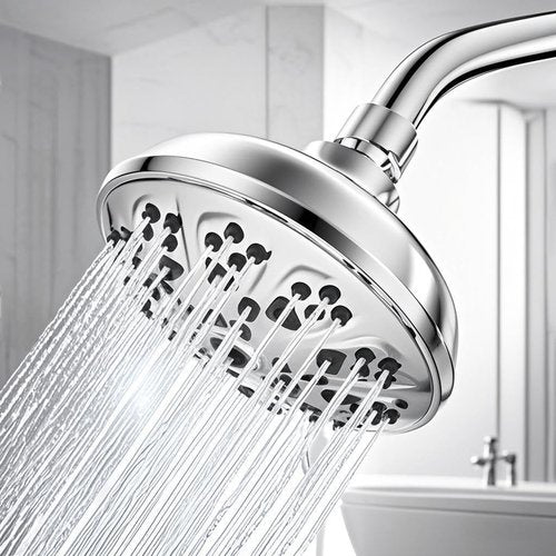 High Pressure Shower Head with 10-Setting Modes, 360° Adjustable Metal Swivel Ball Joint | Self-Cleaning Nozzles for Strong Water Flow | Easy Install Rain Showerhead Relaxing Spa Experience