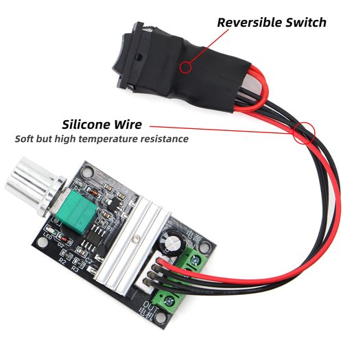 RioRand 6V 12V 24V 28V 3A 80W DC Motor Speed Controller PWM Speed Adjustable Reversible Switch 1203BB DC Motor Driver Reversing