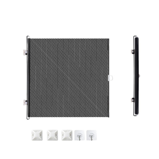 Retractable Pet Gate for Stairs, Mesh Dog Gates for Doorways, Safety Locking Gates for Indoor, Outdoor, Hallways, Doorways (Grey, 26.77x49.21in)