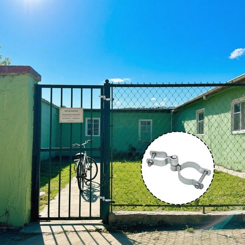 Chain Link Fence Post Hinge 1-3/8" x 2-3/8" Female and Male Hinges Gate Frame Hinges with Bolts and Nuts Galvanized Steel Zinc Plated Pipe Hinge for Gate and Fence Frame