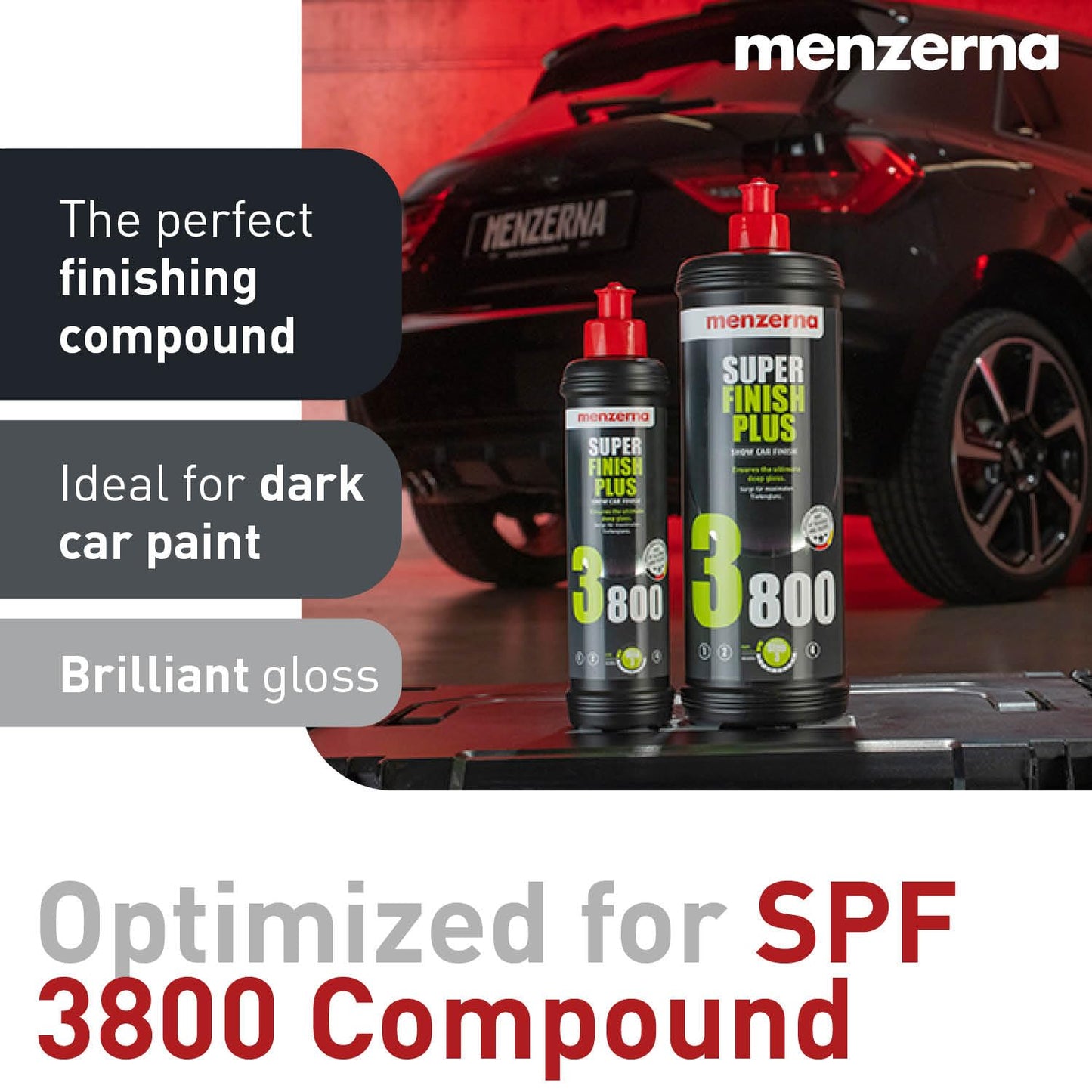 menzerna 3.5 Inch 2X Premium Polishing Pads Finish I High Shine Finishing Buffer Pad I Body Repair Buffing & Polishing I with Safety Edge, Velcro Attachment I Washable & Long Lasting