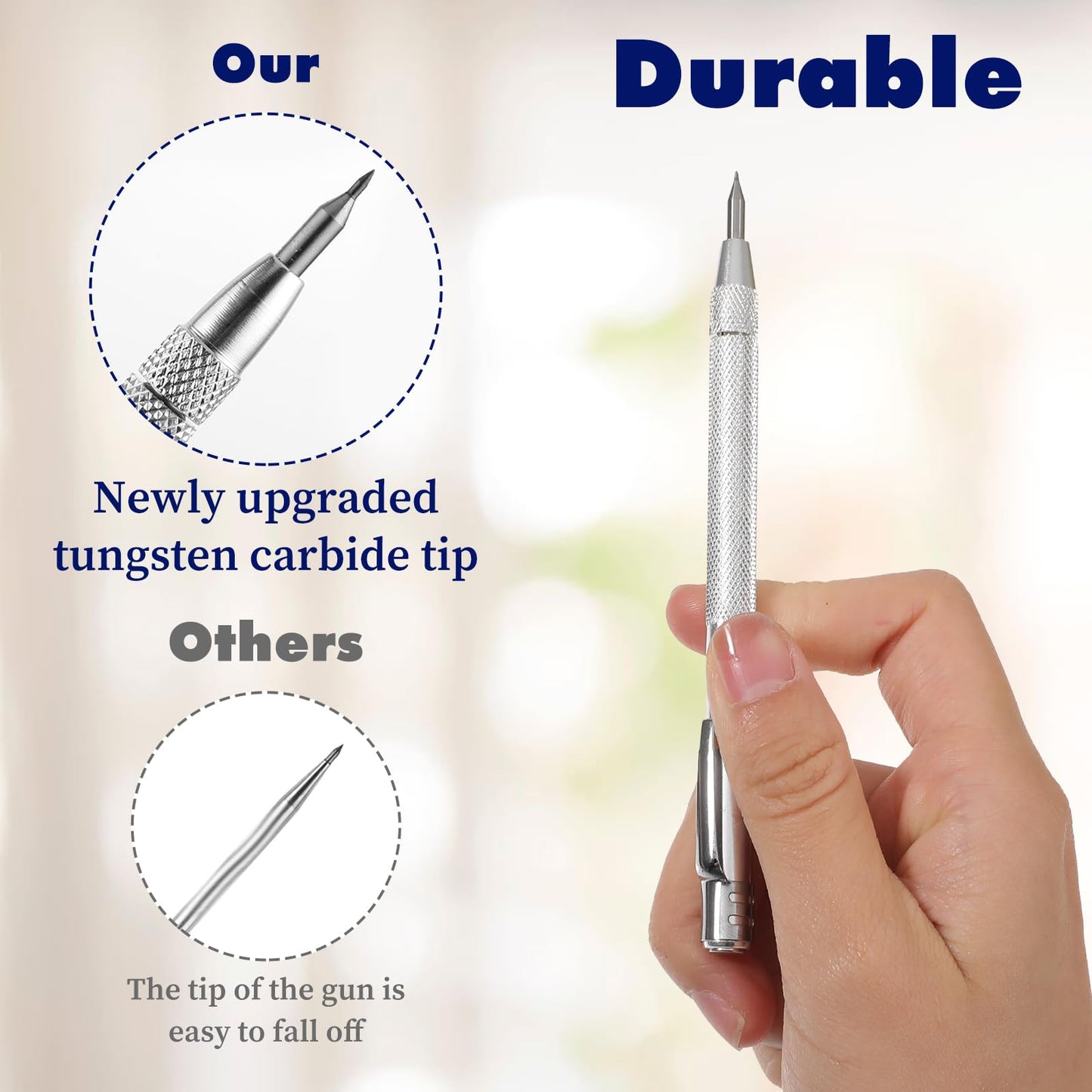 Telooco 2 Pack Metal Scribe with 12 Refills 1 Ruler Carbide Scribe Metal Scribes Tool Scriber Marking Tools Premium Etching Engraving Pen for Glass/Wood/Leather