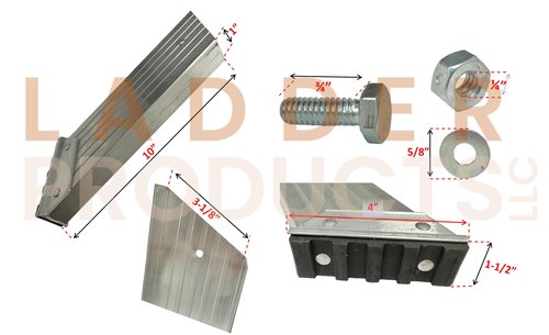 Louisville Everest Attic Ladder Replacement Feet Kit PK134A – Aluminum Left & Right Feet with Pads – Fits AL226P, AL228P, AL258P – Includes Mounting Hardware