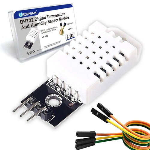 6 Set Digital Temperature and Humidity Sensor Module Compatible with DHT22/AM2302, 3.3V-5V with Dupont Wires Humidity Measure Range 0%-100% (±2%) Temperature Measure Range -40-80℃ (±0.5℃) Celsius