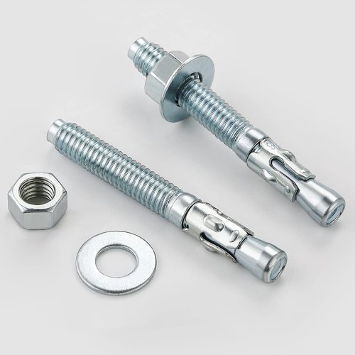 Wensilon 3/8x4" 10Pcs Inch Standard Fasteners for Heavy-Duty Zinc Wedge Anchors for Cement and Concrete