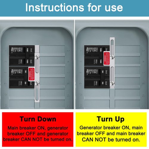 Generator Interlock Kit for Eaton Cutler Hammer 100A and 125A BR Series Panels,Interlock Kit for Eaton Cutler Hammer 100 Amp and 125 Amp for BR Series Panels with Adjacent Main and Branch Breakers