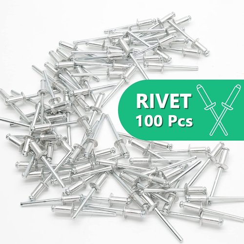 Qjaiune 100Pcs Aluminum Pop Rivets 3/16" x 3/8" (Diameter x Grip Length), Dome Head Blind Rivets for Sheet Metal Automotive Railway