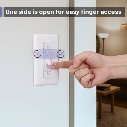 Bates Light Switch Guard - 6 Pack Child Proof Covers, Clear Toggle Switch Blocker