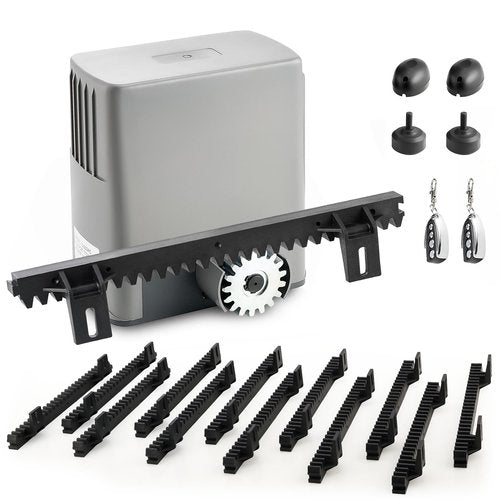 CO-Z 1400lb Rack Driven Sliding Gate Opener with Alarm System, 280W Automatic Gate Opener with Remote Controls, Electric Gate Motor for Gates up to 40ft, Complete Rack Gate Operator Kit for Driveways